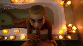 Fürdőszobás punci baszás: kemény szopás, mély torok, élvezésig