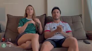 Fogadtam a Palmeiras-drukker mostoha nővéremmel a Flamengo győzelmére, és szétbasztam a nagy seggű szőke Victory pináját a Copa Libertadores döntőben